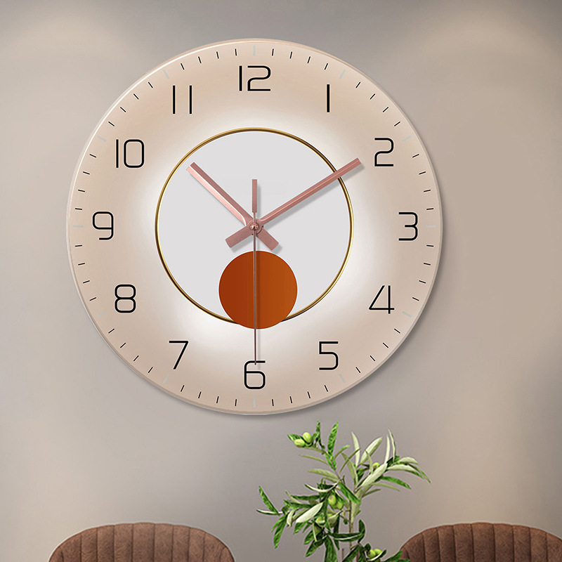 Tempered Glass Wall Clock Mute Living Room Clock Wall-mounted Decorative Clock - Image 3